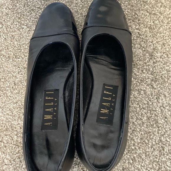 Amalfi Black Leather Short Kitten Heel Size 7.5 8‎ - Picture 8 of 8